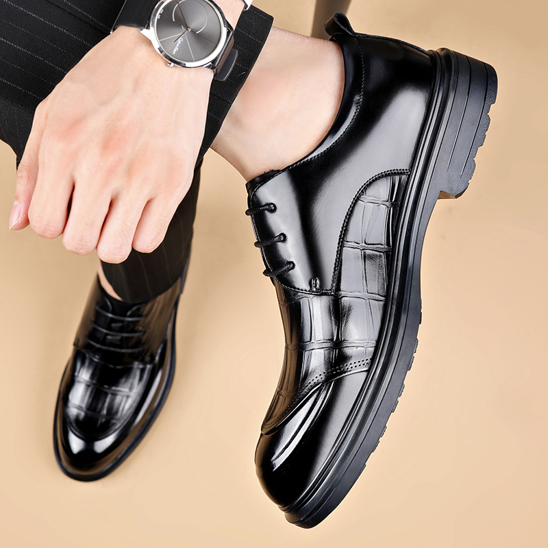 プレミアムメンズビジネスフォーマルレザーシューズ エレガント - Formal Men Daily Wear Footwear のレビューと価格